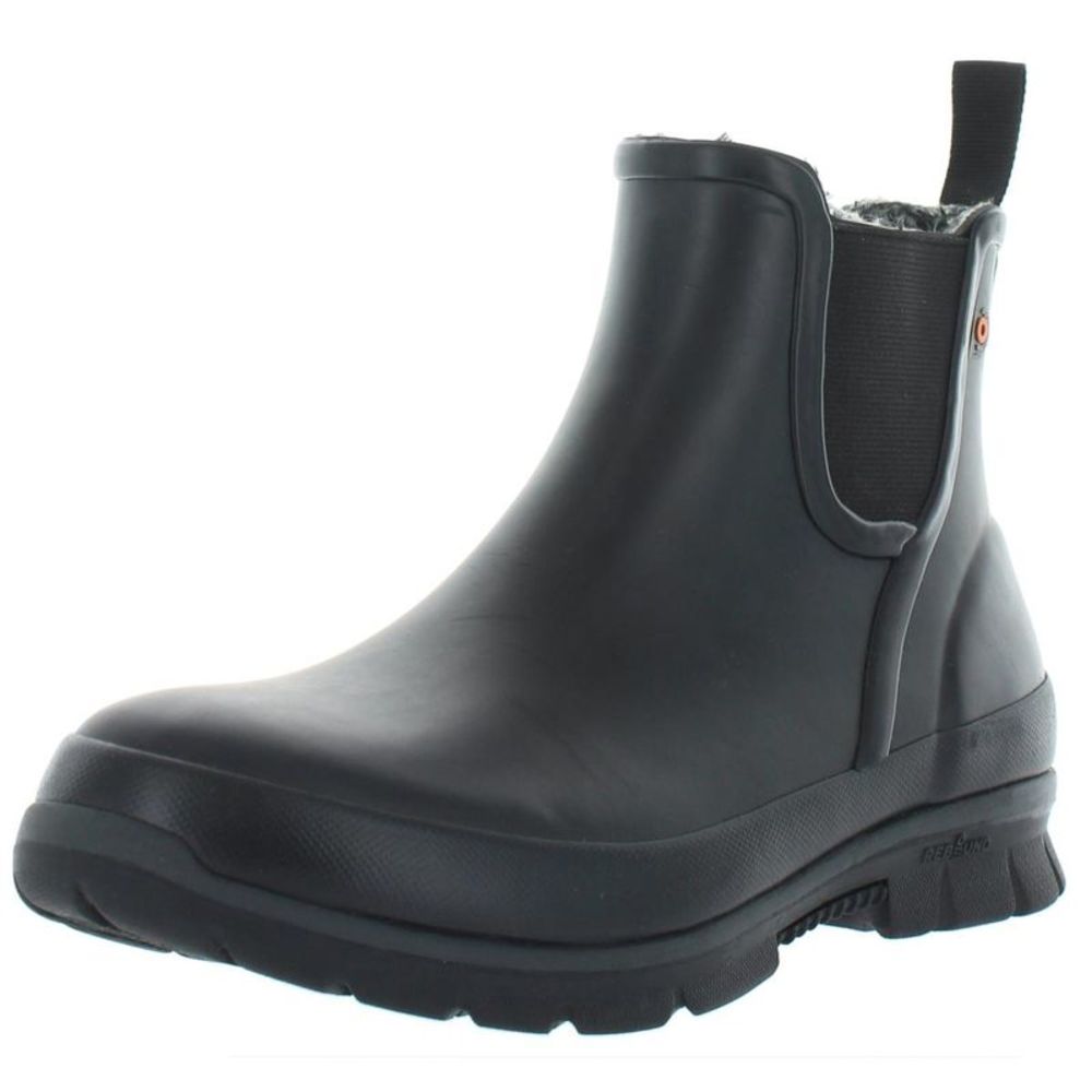 Bogs Womens Amanda Black Pull On Ankle Chelsea Rain Boots Shoes.